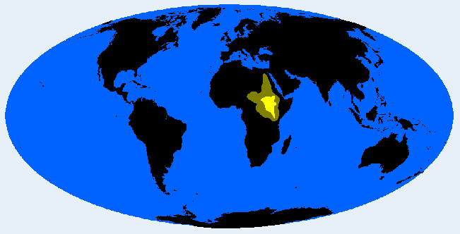Distribution map showing areas where Nilotid is found